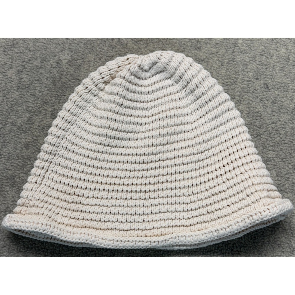 WeWoreWhat Womens Bucket Bell Cloche Sun Hat Ivory Crochet Boho Beach One Size